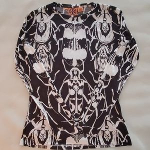 Tory Burch Silk Scarab Print Top